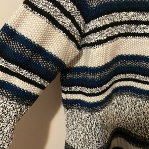 Vince Multicolor Textured Stripe Wool Blend Boatneck Pullover Sweater - Picture 8 of 10